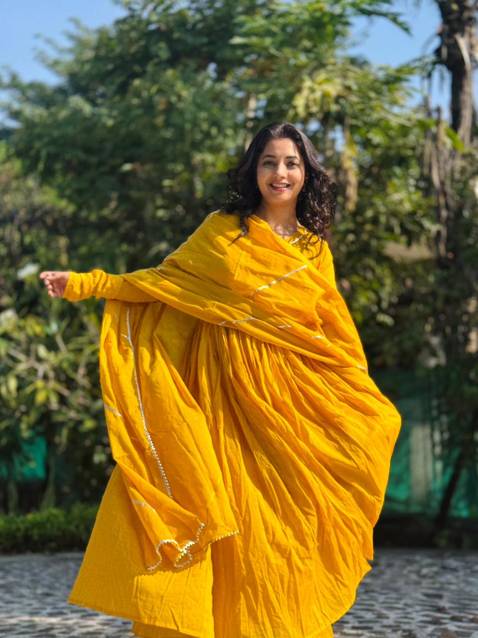 Mustard Mul Anarkali