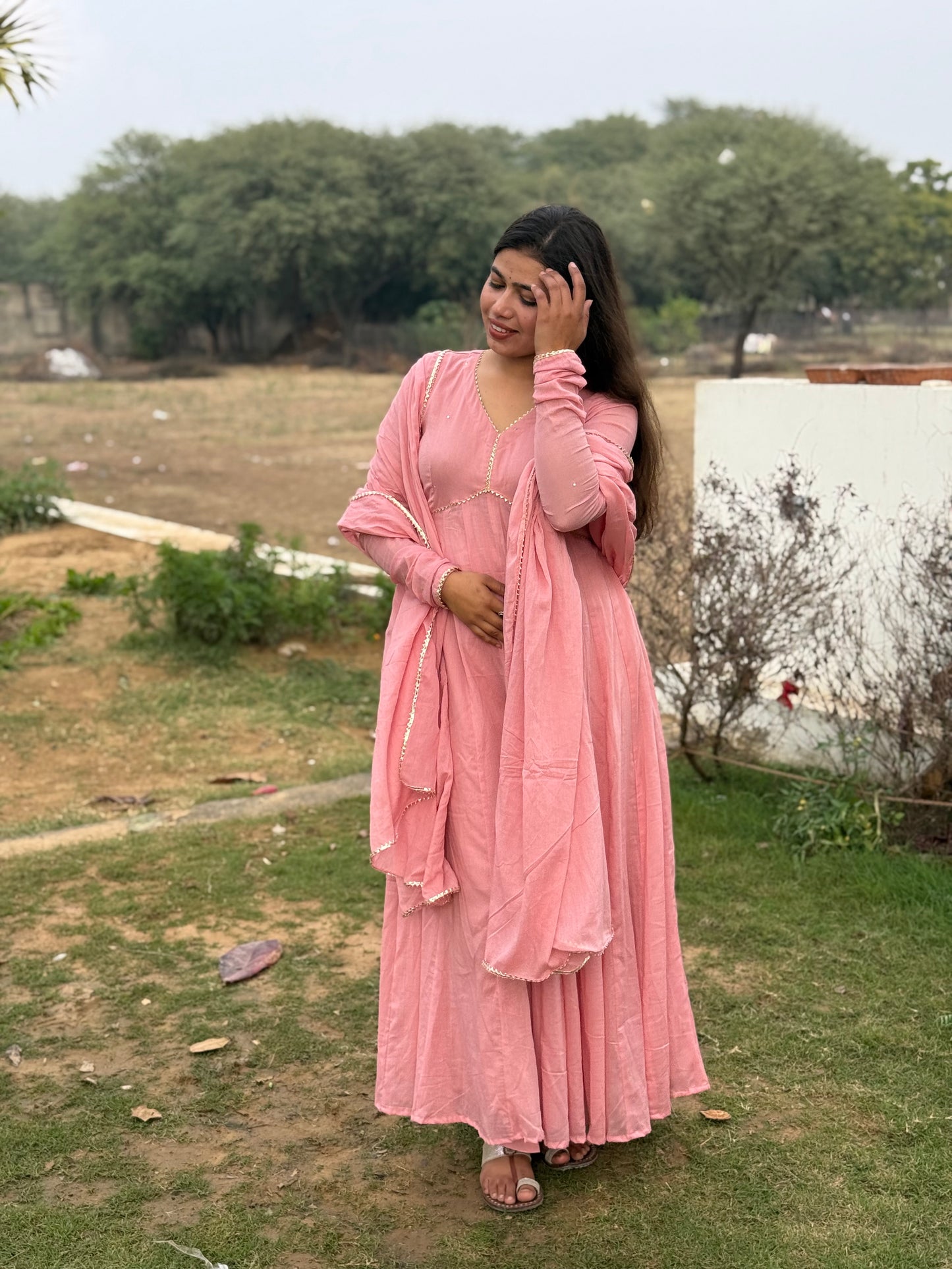 Onion Pink Alia Cut Anarkali