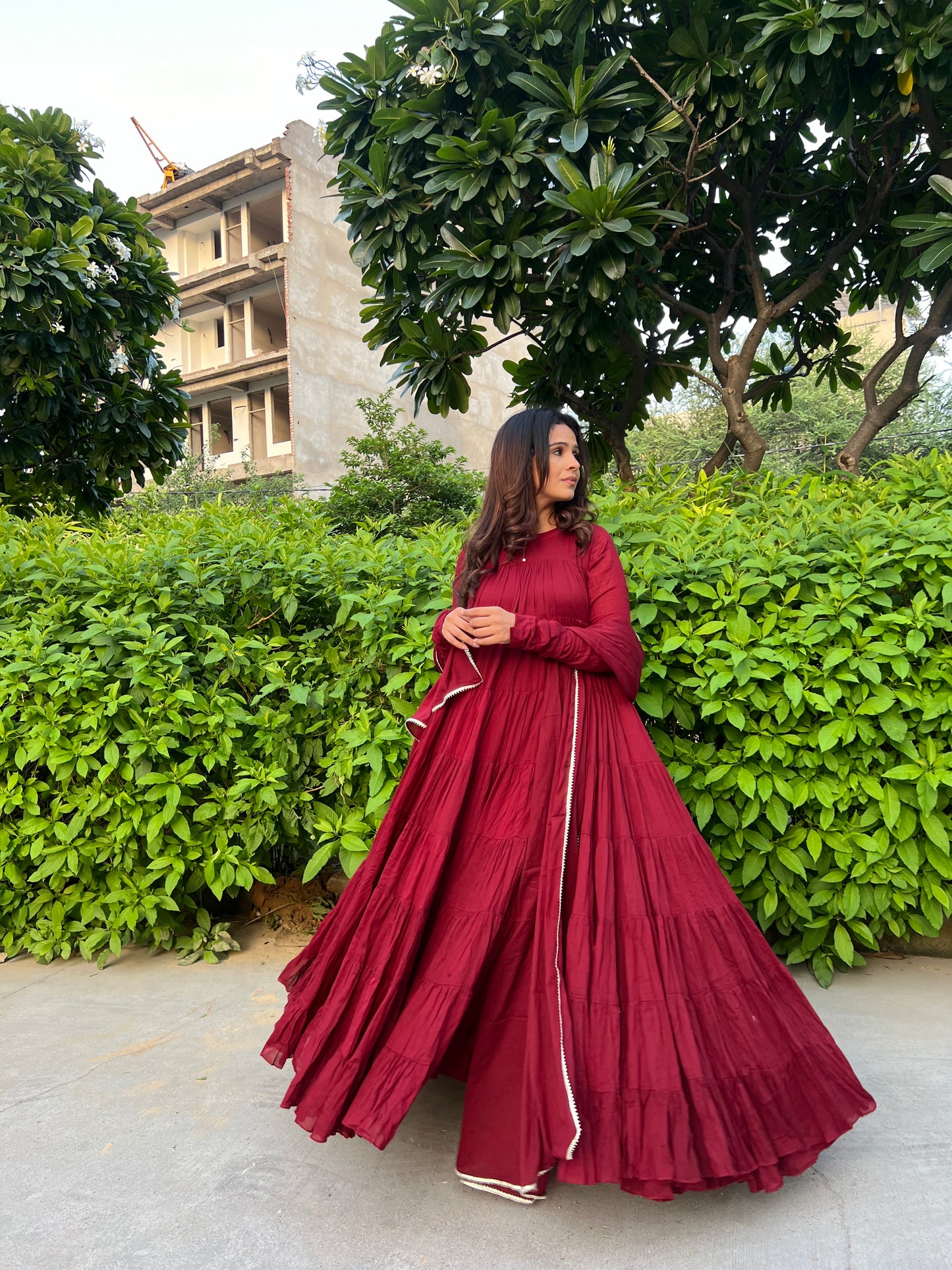 Maroon Flamingo Anarkali