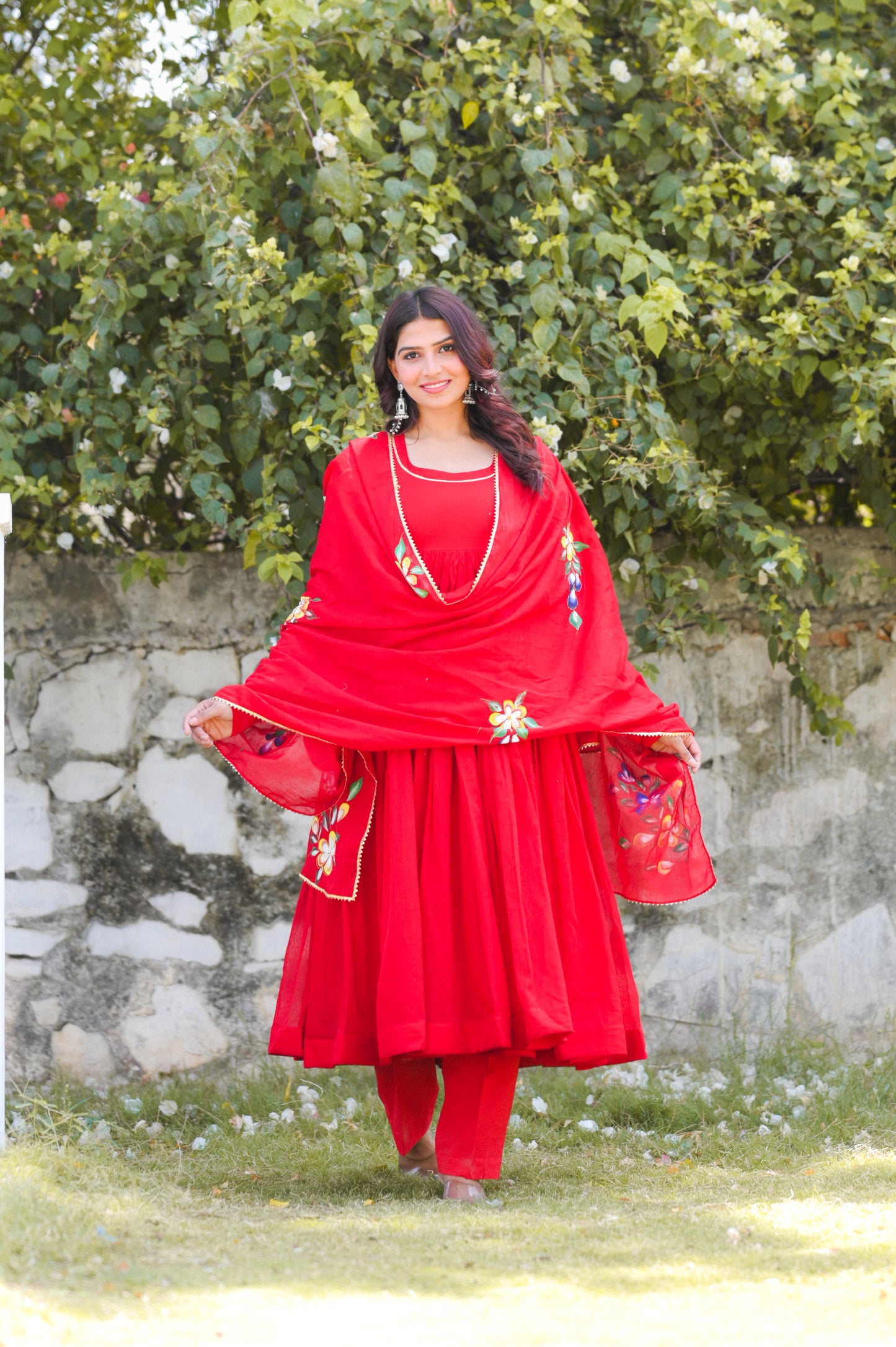 Laal Lalima Handprinted Anarkali