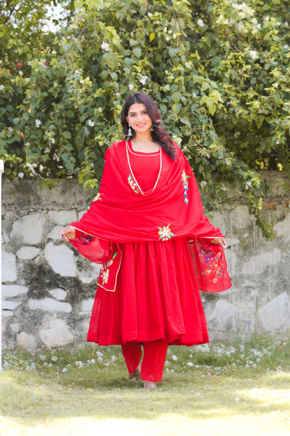 Laal Lalima Handprinted Anarkali