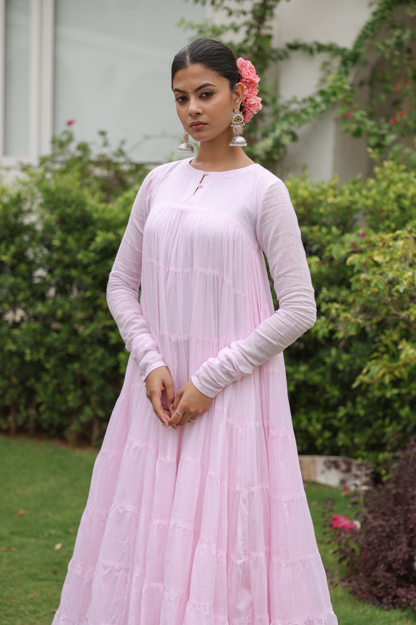 Baby Pink 8 tier Anarkali