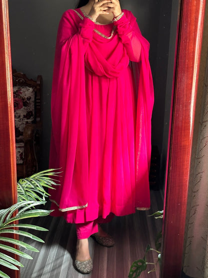 Deep Pink Georgette Anarkali