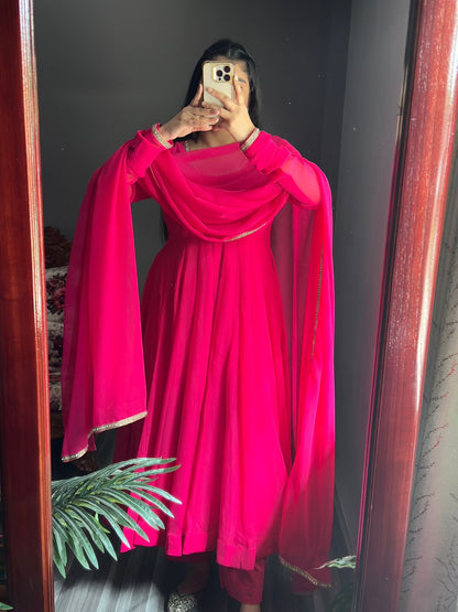 Deep Pink Georgette Anarkali