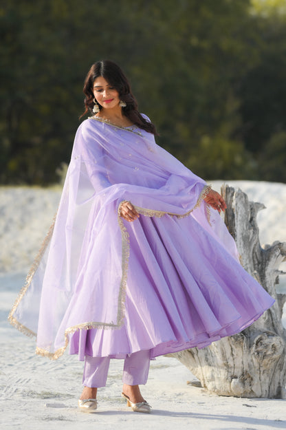 Bellflower Handwork Anarkali Suit Set