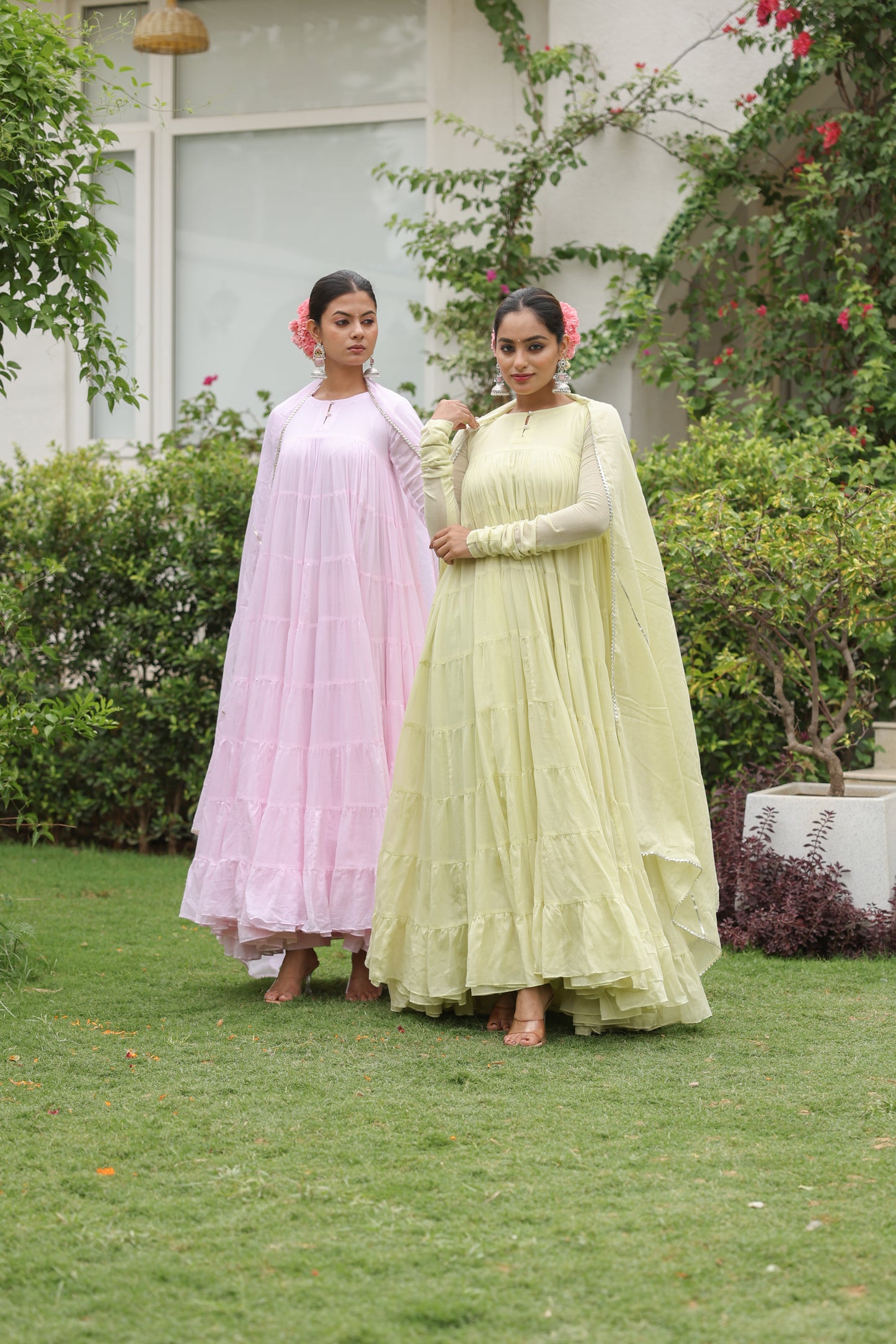 Baby Pink 8 tier Anarkali