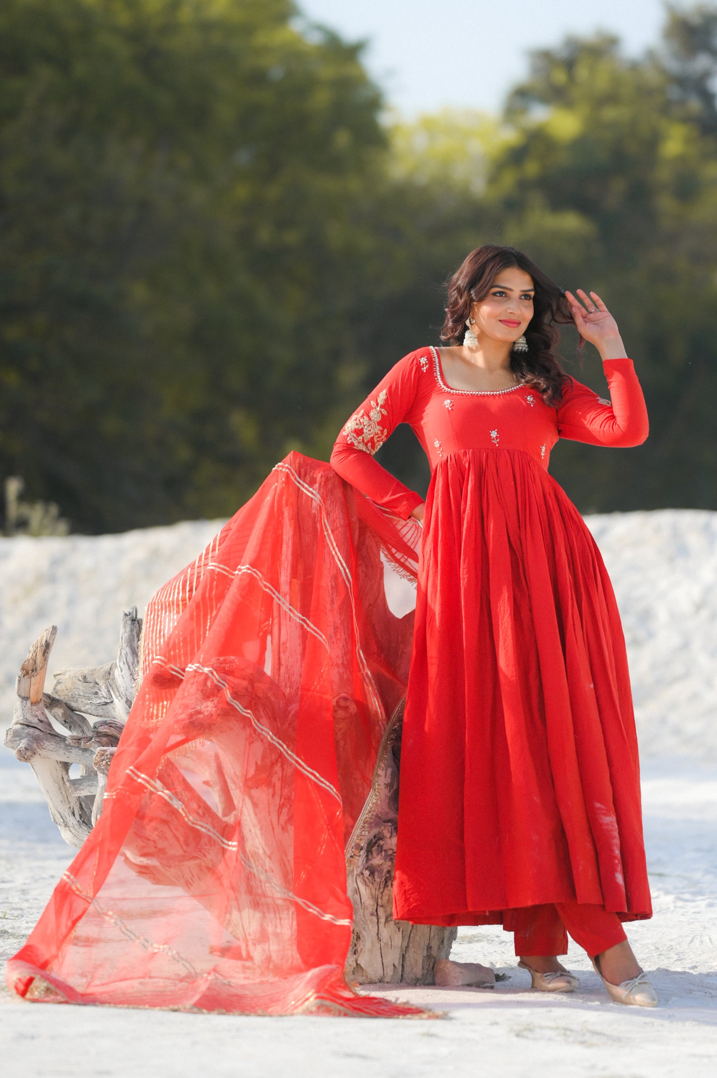 RedRosy Handwork Anarkali Suit Set