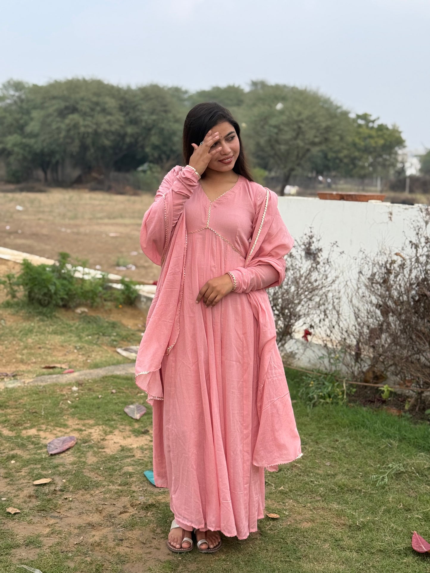 Onion Pink Alia Cut Anarkali