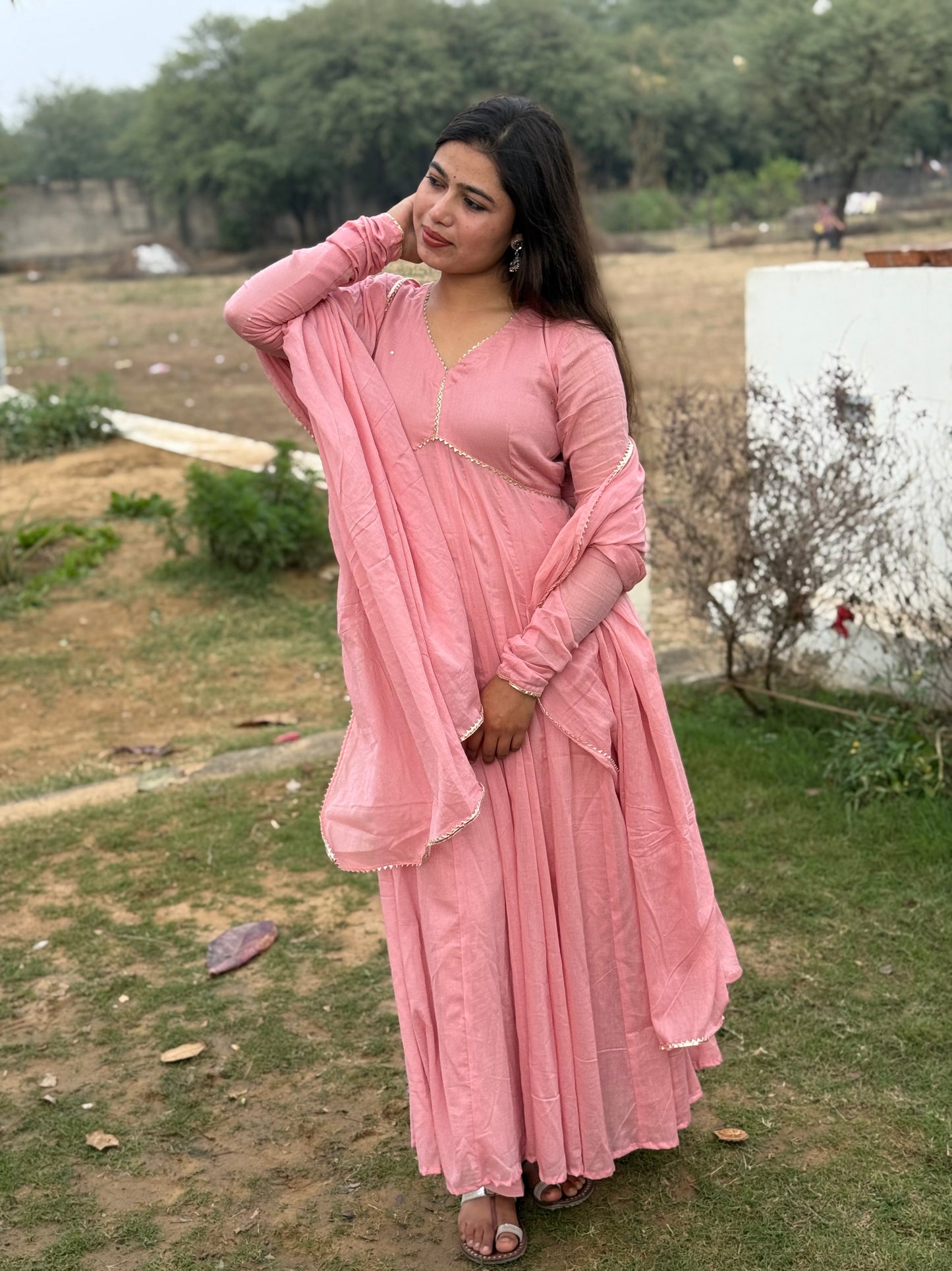 Onion Pink Alia Cut Anarkali