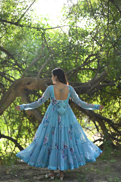 Sky Phoolwari Anarkali