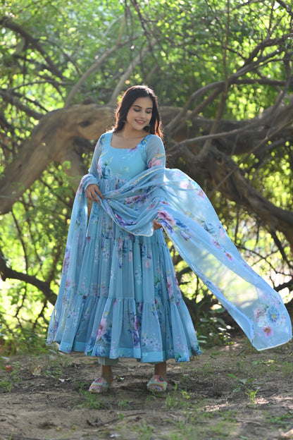 Sky Phoolwari Anarkali