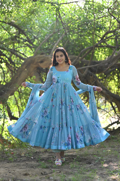 Sky Phoolwari Anarkali