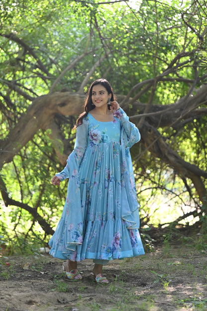 Sky Phoolwari Anarkali