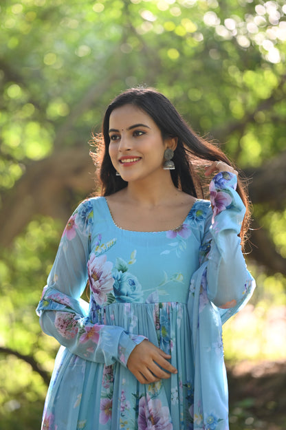 Sky Phoolwari Anarkali