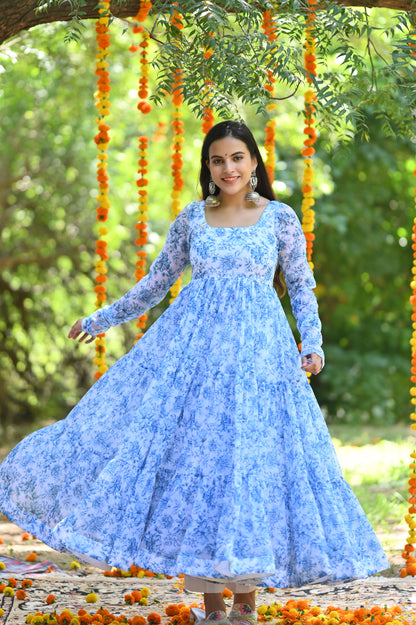 Blue Orchid Anarkali