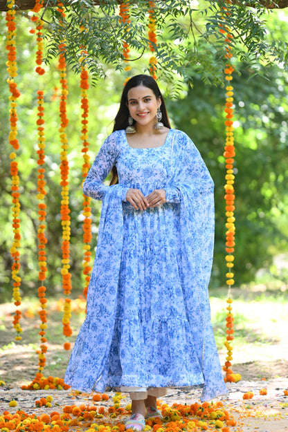 Blue Orchid Anarkali