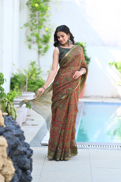 Handblock Kota Doriya Saree