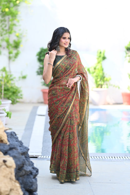 Handblock Kota Doriya Saree