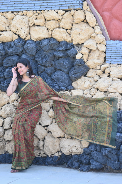 Handblock Kota Doriya Saree