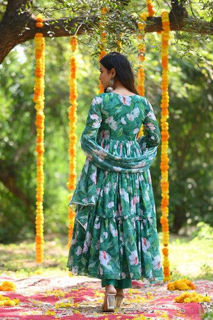 PINE GREEN ALIA CUT ANARKALI