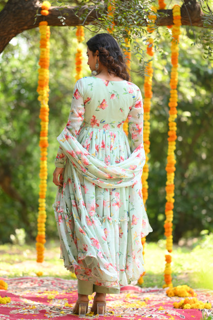 SEAGE GREEN ANARKALI