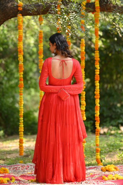RED CHINON ANARKALI