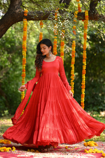 RED CHINON ANARKALI