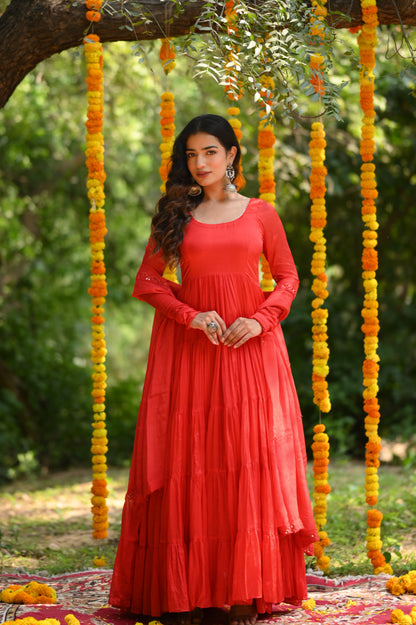 RED CHINON ANARKALI