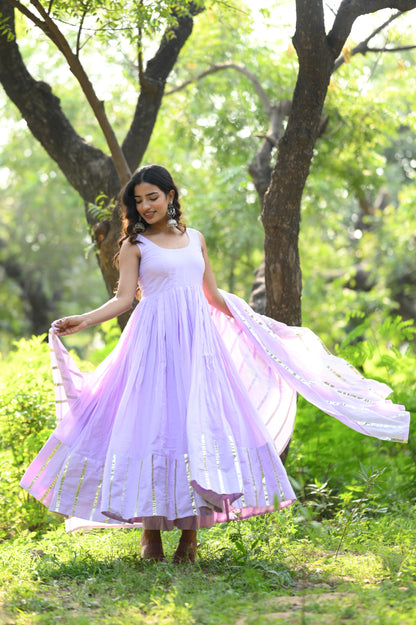 LILAC MAL COTTON ANARKALI