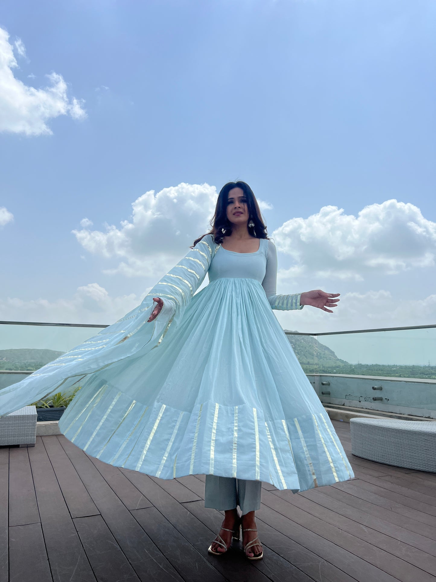 BABY BLUE ANARKALI