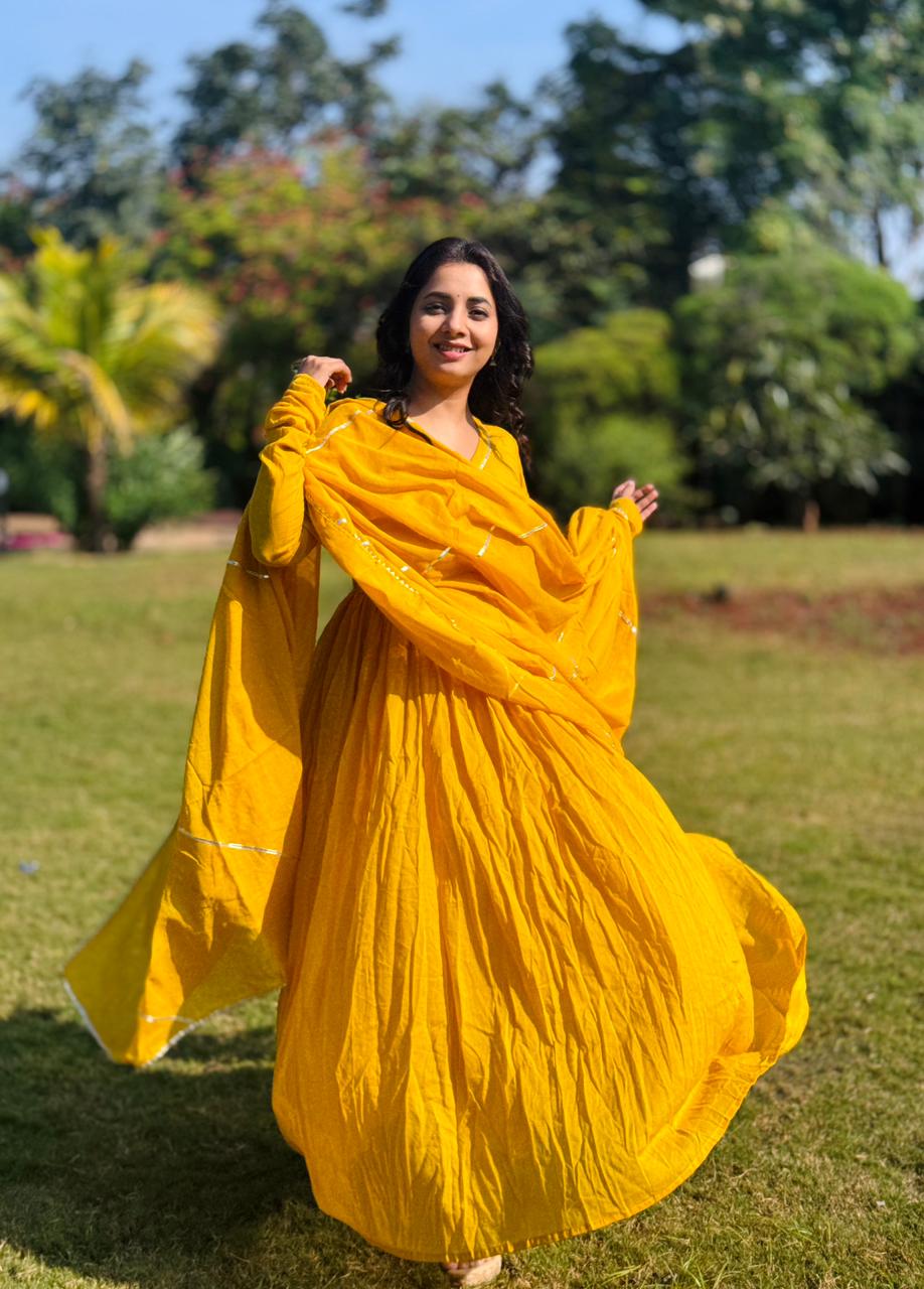 Mustard Mul Anarkali