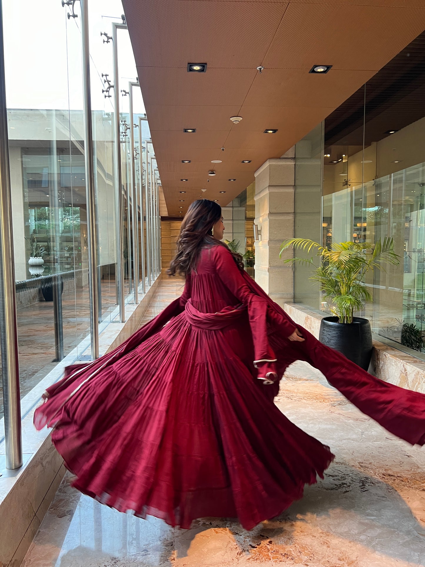 Maroon Flamingo Anarkali