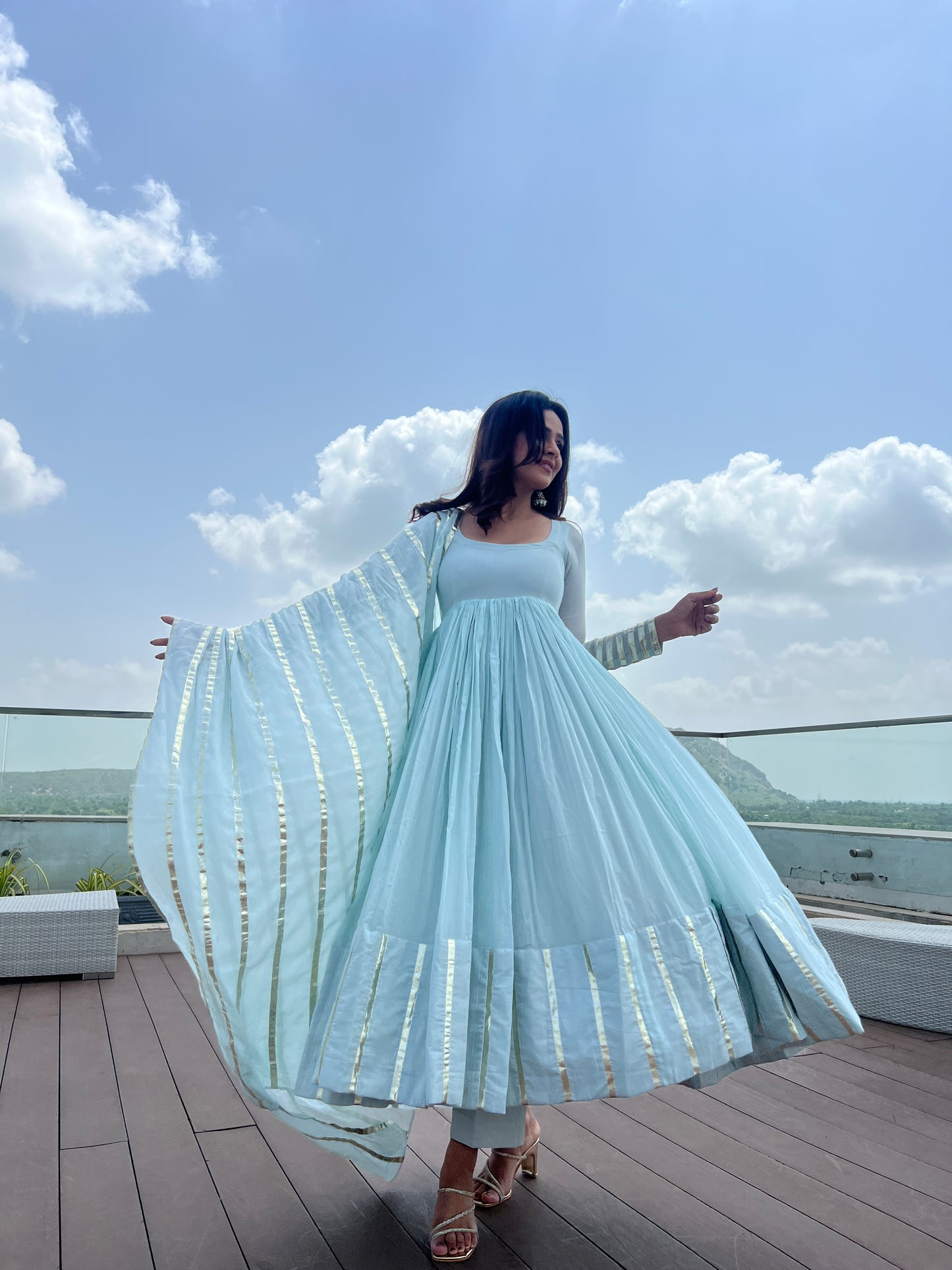 BABY BLUE ANARKALI