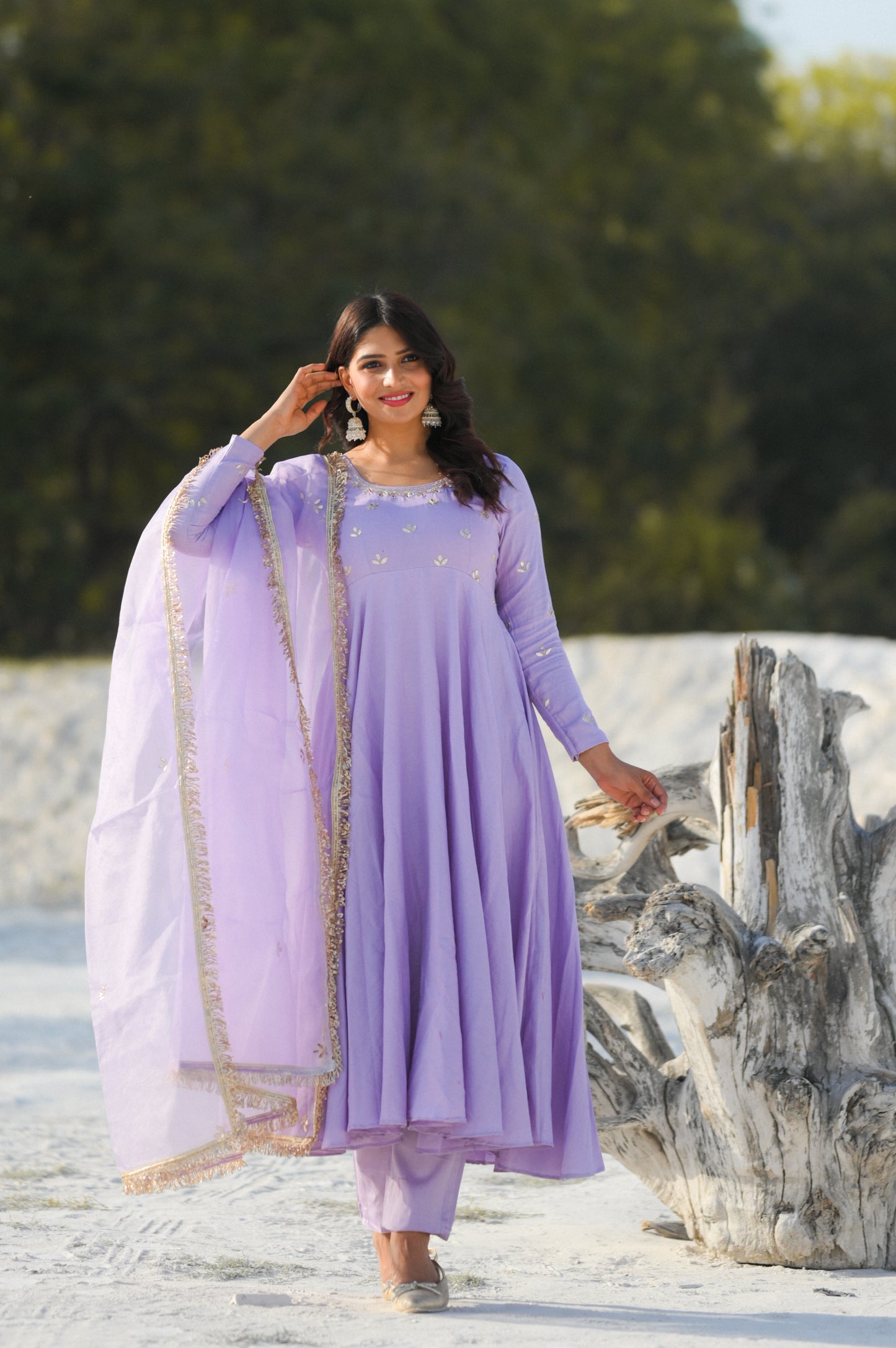 Bellflower Handwork Anarkali Suit Set