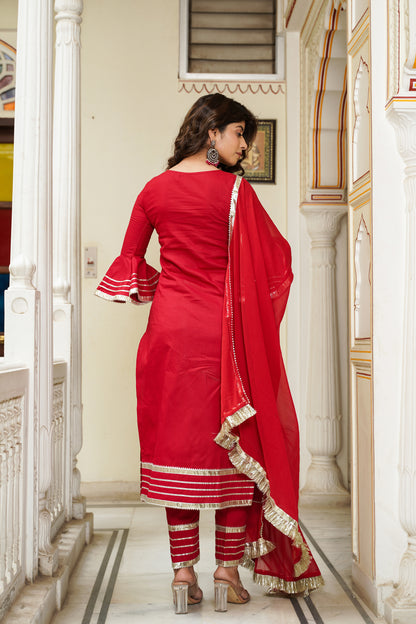 Maroon Straight Suit Set