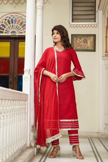 Maroon Straight Suit Set